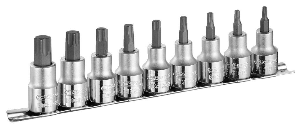 Expert E032936 1/2 Inch Torx Bit Socket Set 9 Pieces, Variety Pack