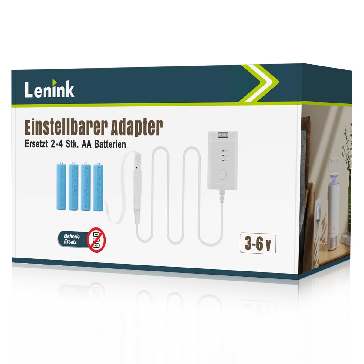 Lenink Adaptador de alimentación para pilas AA de 3 V, 4,5 V, 6 V, compatible con AVM Fritz! Cadena LED DECT 302, decoración navideña