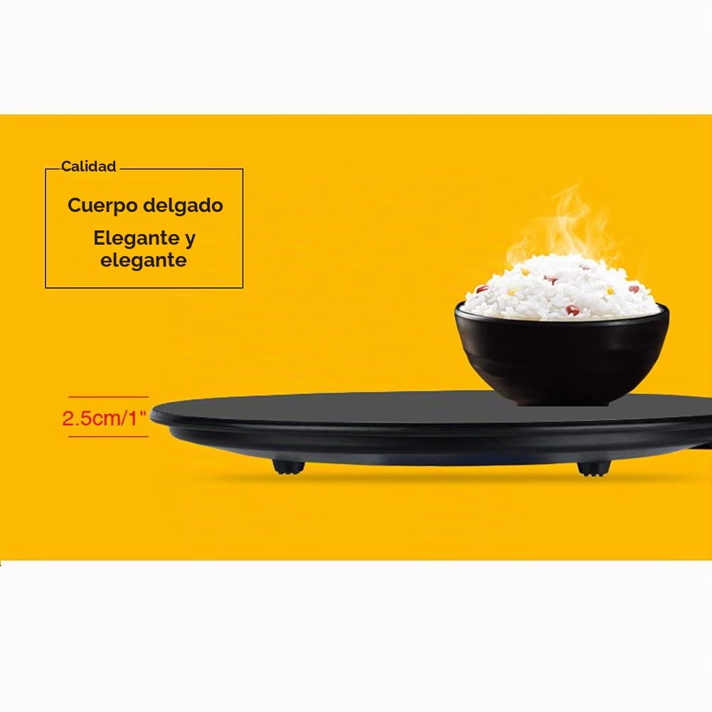 FacilBuy Calentador de Platos Eléctrico, Calientaplatos, con 2 Controles de Temperatura (65 ° C / 120 ° C), Bandeja Redonda para Servir Calentador de Alimentos, para Bufés, Cocinas, Cenas en Casa