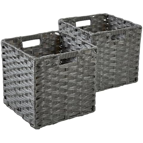 SOCOHOME Faux Rattan Storage Baskets, 2 Pack Cover