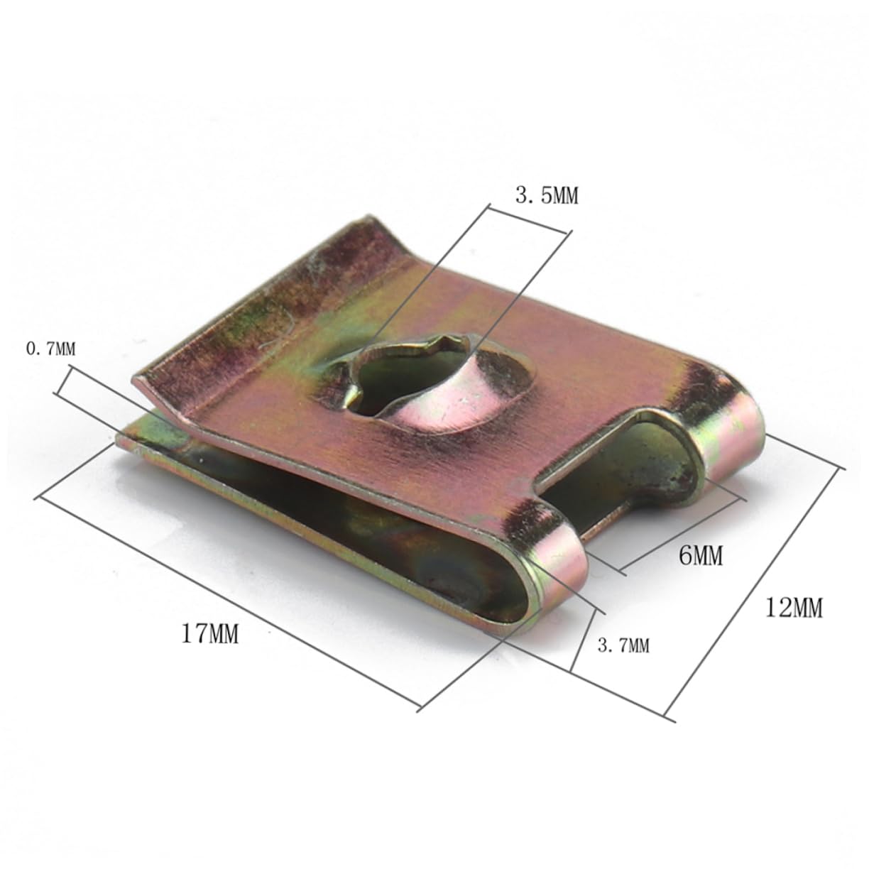 OSOLADY 50pcs Fasteners Manganese Steel Motorcycle Clips u Clips Nut No.8 Spire Easy Install