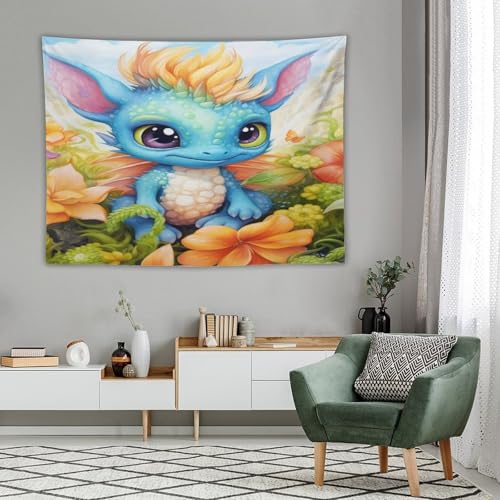 Tenture murale ptérosaure PAZZK grand format 150x200cm affiche tissu