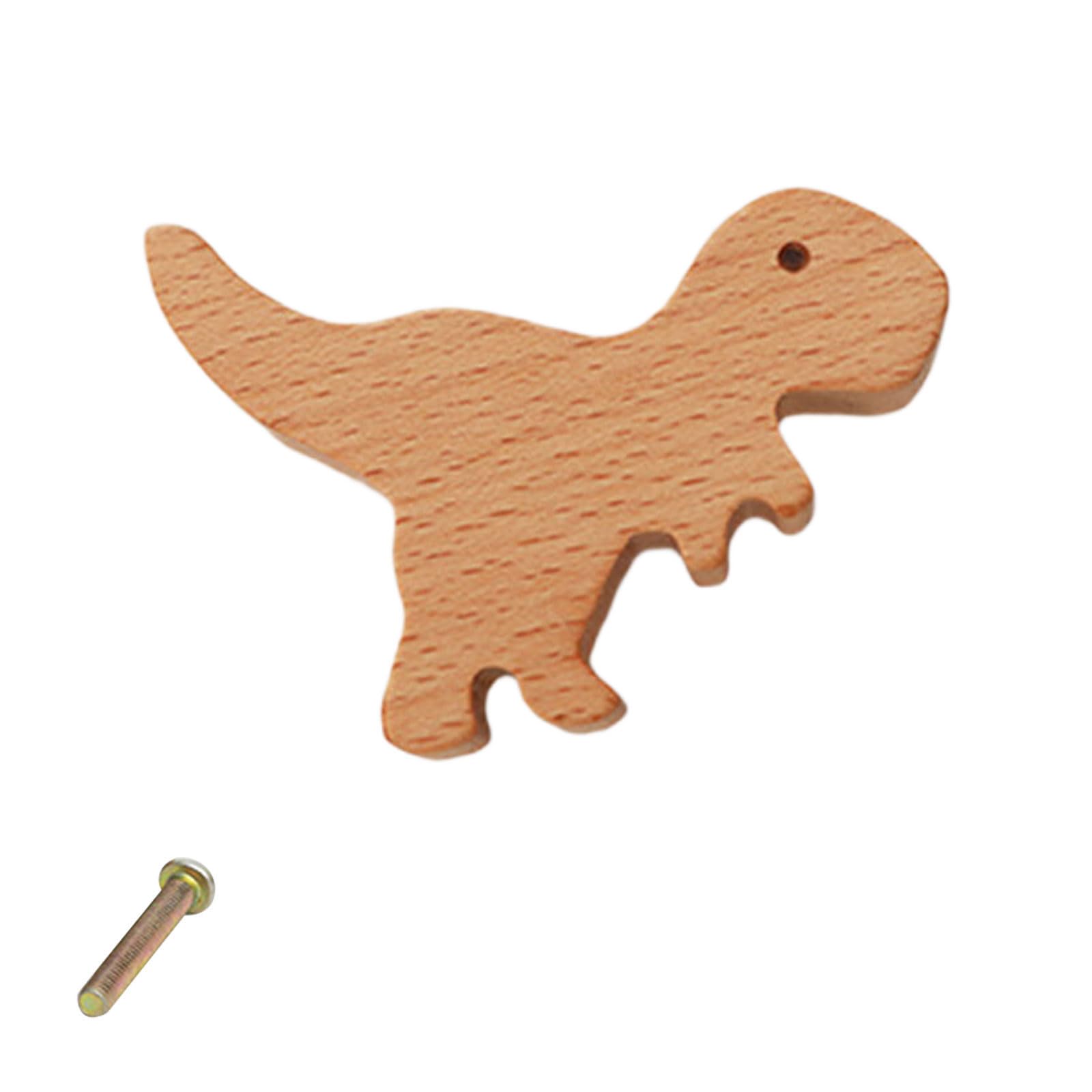 Hzbb G Natural Wood Cabinet Knob Lovely Dinosaur Drawer Pulls Decorative Furniture Handles For Children Room Wardrobe Knob Lovely Dinosaur Drawer Pulls Easy Installation Bedroom Furniture