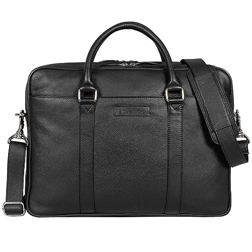 Sacoche ordinateur portable 16 pouces cuir contre les chocs : le sac noir Caleb