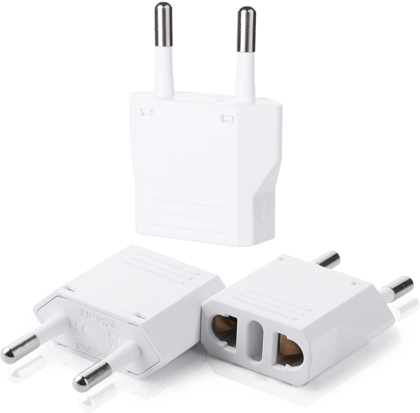 Bates 3 Pack European Travel Adapter - US to EU Plug Adapter