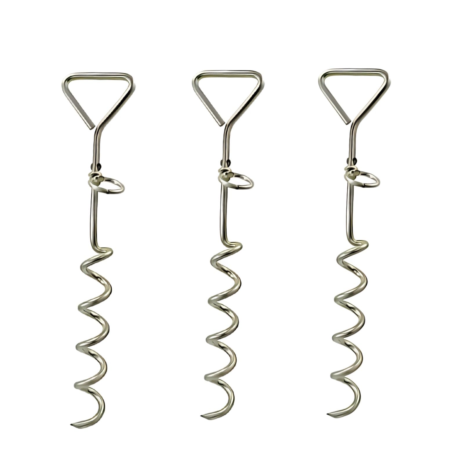 MIXEL Outdoor Tie Stake, Corkscrew Design For Strong Ground Anchor, Secure Leash Anchor For Dogs And Other Pets, Easy To Install (3 PCS)