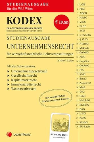 KODEX Unternehmensrecht für wirtschaftsrechtliche LVA (f. Österreich)