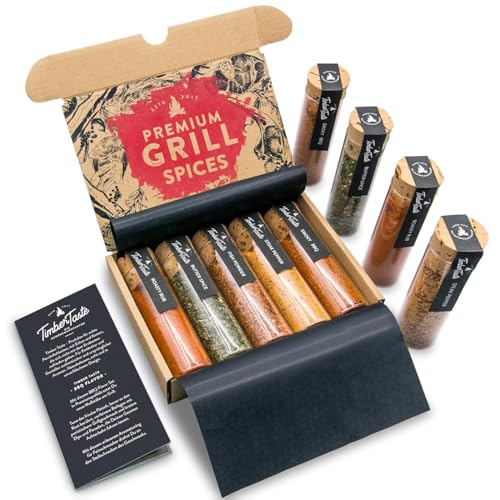 BBQ Gifts for Men Stocking Stuffers - Small Batch BBQ Seasonings and Rubs - Christmas Box for Men, Holiday Basket, Birthday Set for Dad, Present Box for Him - TIMBER TASTE®