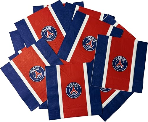 20 x serviette jetable PSG - Collection officielle PARIS SAINT GERMAIN - 33 cm