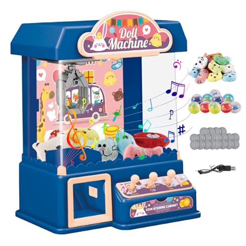 Gcroet Machine à Griffes pour Enfants de 3 Ans et Plus avec lumières et Son, Mini Distributeur Automatique à Piles/USB, Mini Jeux Amusants de Bonbons avec Jouets, 9, 6 x 7, 4 x 12, 8 Pouces, Bleu..