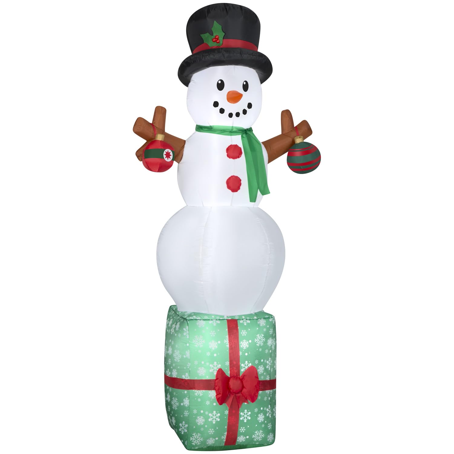 Amazon.com: Gemmy Christmas Inflatable Snowman on Gift Box, 7 ft