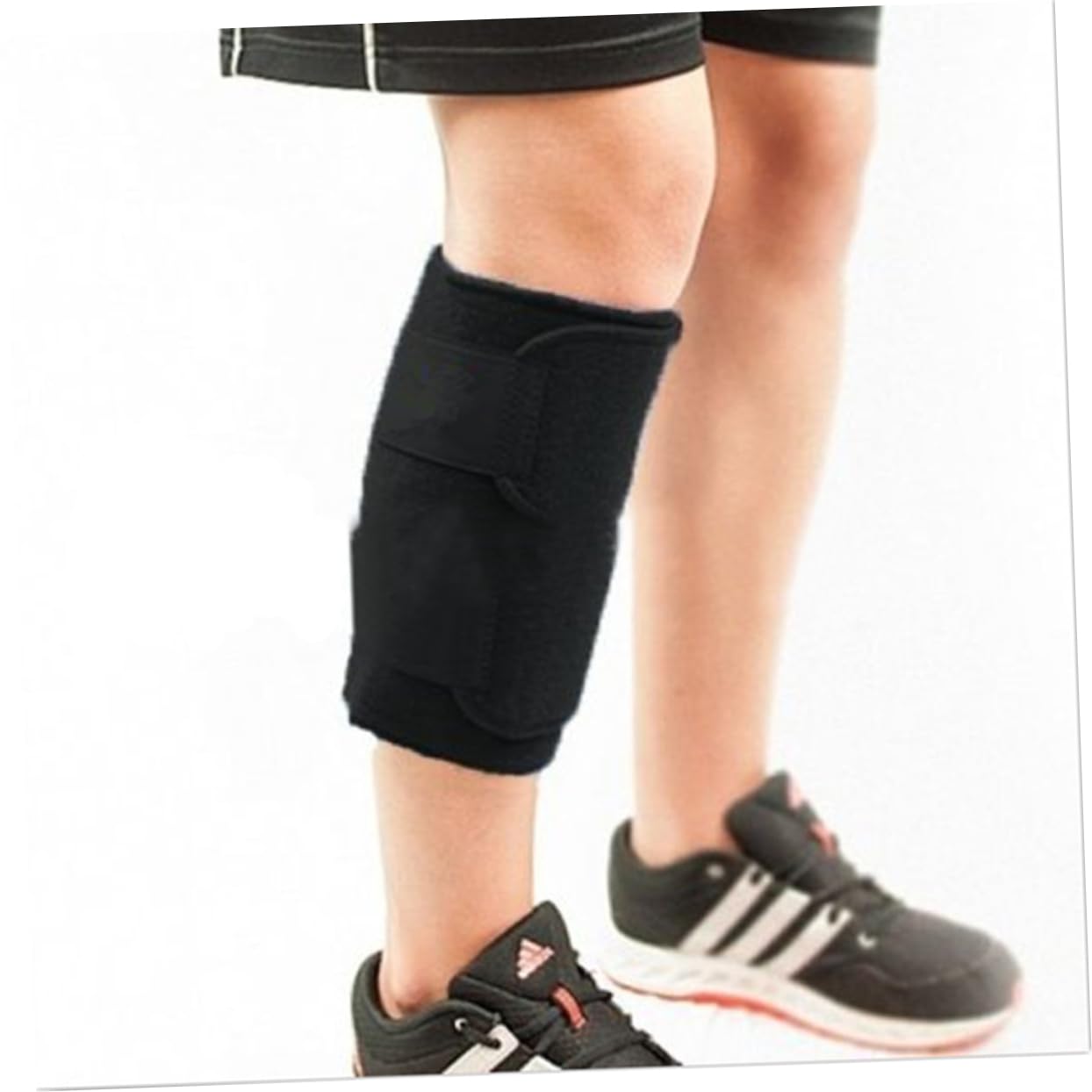 CALLARON Adjustable Neoprene Calf Sleeve Breathable Support Wrap for Basketball Eases Ache Keeps Warm Calves During Sports Black