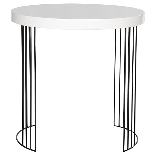 Home Collection Kelly Mid-Century Modern White Side Table