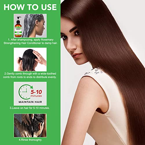 Organics Rosemary Biotin Strengthening Conditioner, Promotes Hair Growth & Scalp Health, Smooth Conditioner For Dry And Crinkled Hair, Hair Loss Conditioner Knots & Split Ends Hair Treatment, 10.56 Oz #TOP5