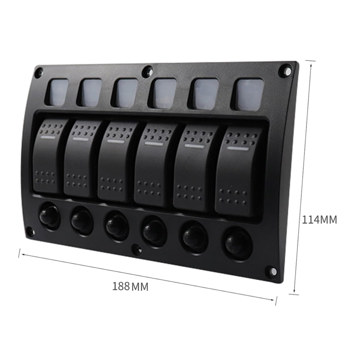 GALPADA 6-Fach Schalterpanel 12v/24v Gebogen mit Ip66 Schutz Schwarz