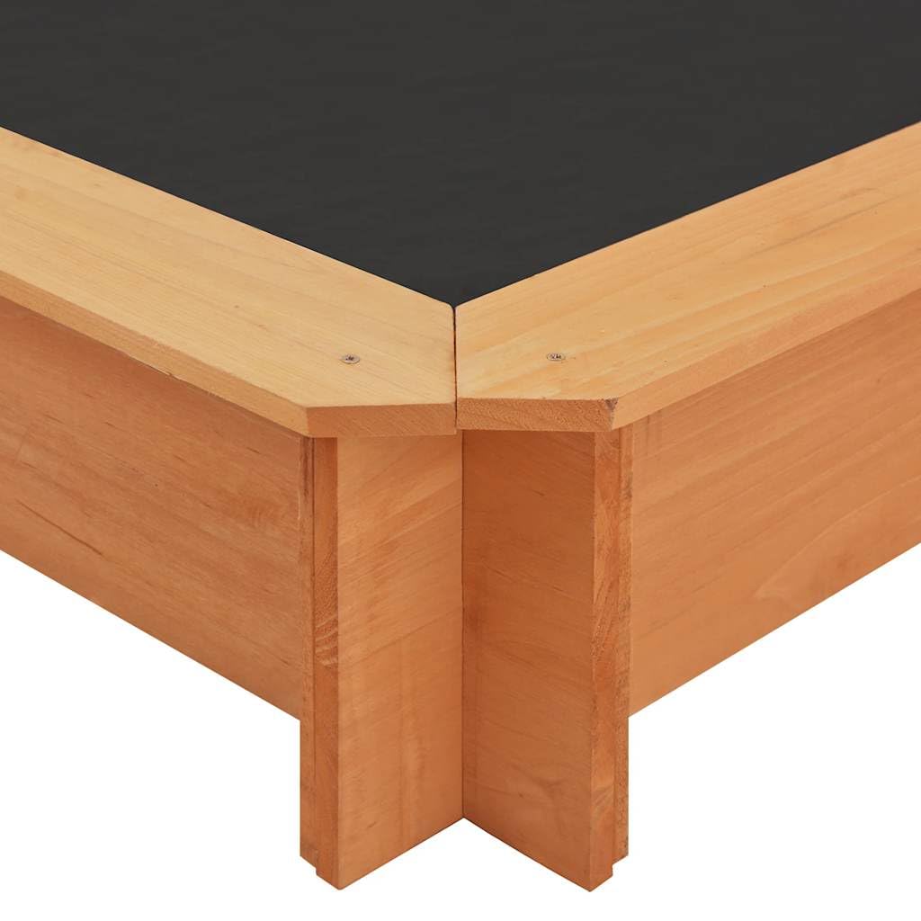 Piaskownica z regulowanym dachem z drewna jodłowego, 115 x 115 x 115 cm, do ogrodu i na zewnątrz, plac zabaw z ochroną UV50, odporna na warunki atmosferyczne, zabawka dla dzieci, ochrona