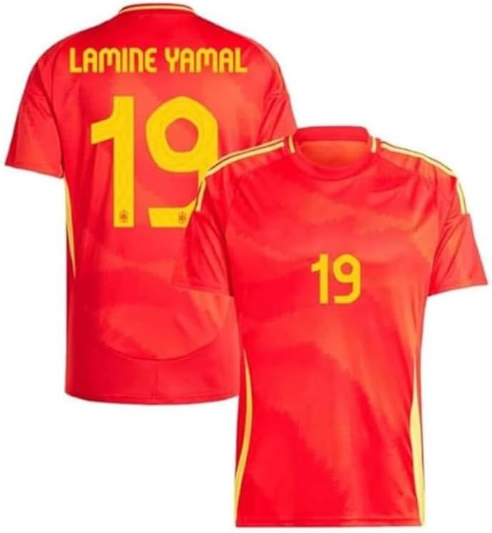 RJM Lamine Yamal 19 Football Team Home Jersey 2024 (Kids,Boys,Men)