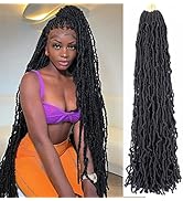 Ahrencan Soft Locs 36 Inch, Super Long Faux Locs Crochet Hair, 6 Packs Pre Looped New Black Godde...