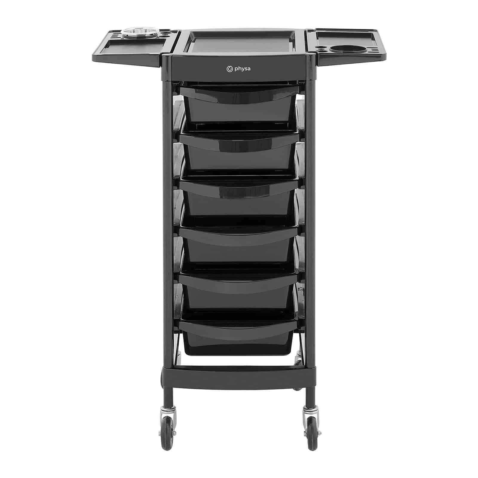 Physa PHYSA-RR-13 Friseurwagen 10 kg 6 Schubladen Föhnhalter Schwarz