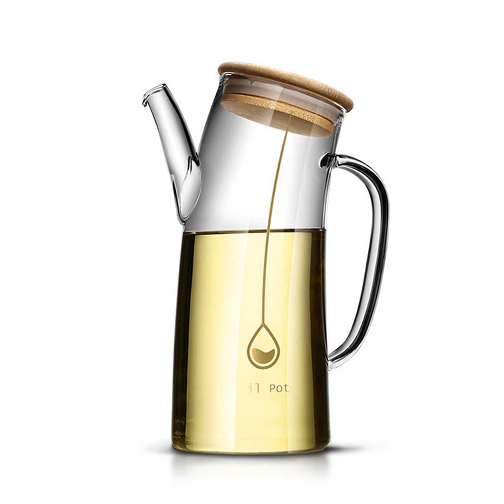 Botella de Vidrio dispensador de Aceite y vinagre, Botella dispensadora de Aceite de Oliva, vinagre y condimentos de Cocina de Vidrio de 750 ml