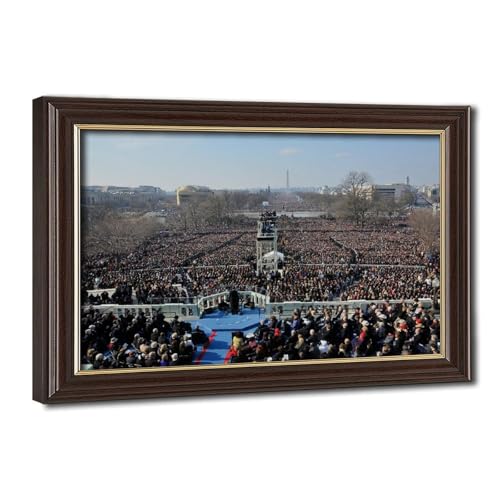 Impression sur toile de qualité avec cadre à suspendre Président Obama
