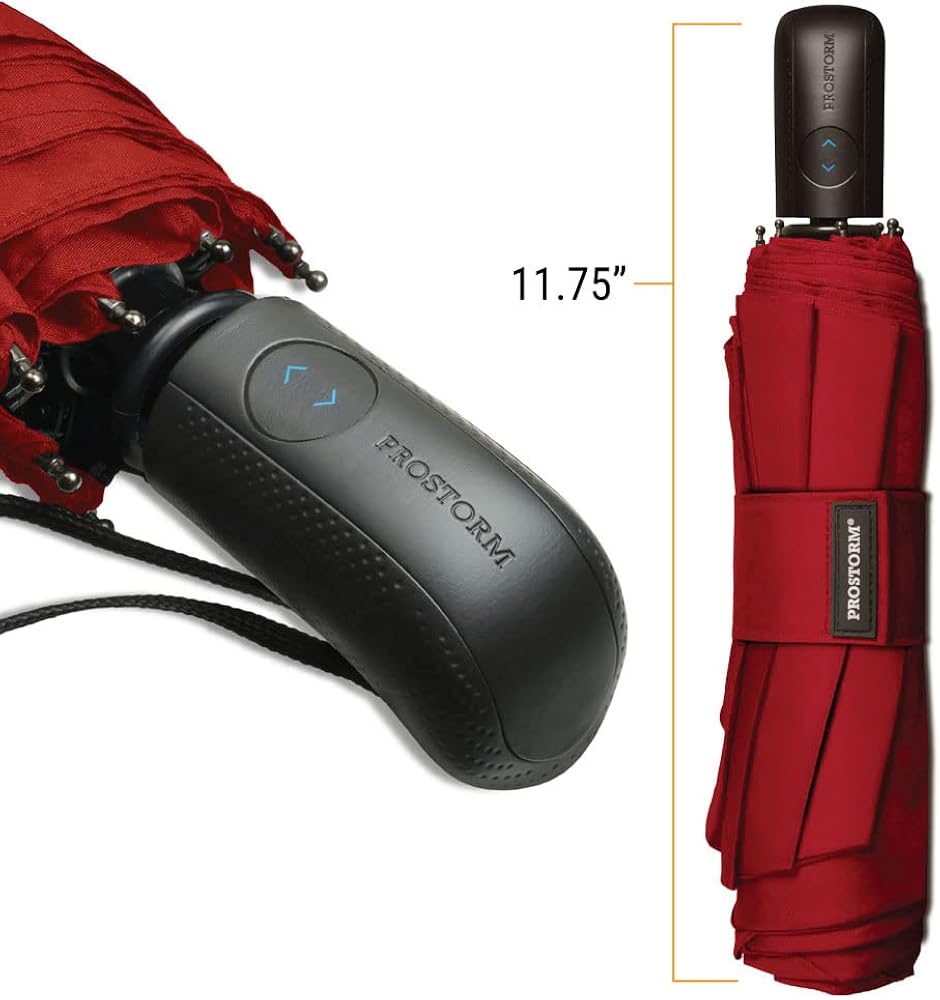 PROSTORM Windproof Vented Travel Umbrella - Automatic Open & Close - Strong, Wind Resistant, Pro Storm, Small, Compact, Mini, Folding & Portable - Backpack, Car, Purse, Umbrellas for Rain, Men & Women