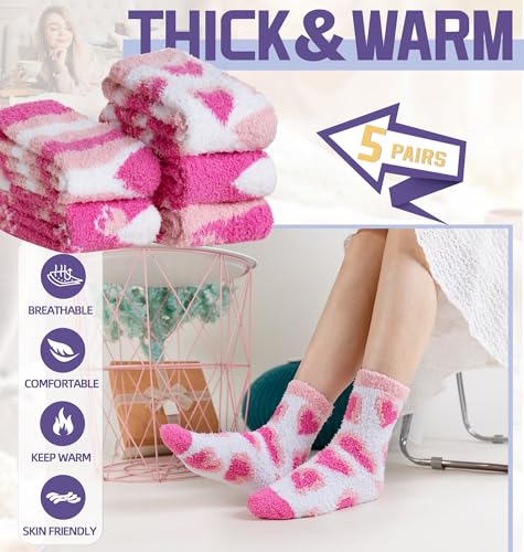 Image of DoSmart Fuzzy Socks For Women Slipper Warm Fluffy Soft Winter Cozy Plush Cabin Sleep Christmas Home Socks