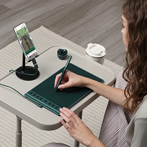Image of HUION Inspiroy 2 Medium Drawing Tablet with Scroll Wheel, 9 x 5 in, Green | Scroll Wheel, 8 Custom Keys, PenTech 3.0 60 Tilt Support Battery-Free Stylus, Works with Mac, PC and Android