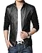 KIWEN Men's PU Leather Collar Jacket Casual Wear(Black,S size)