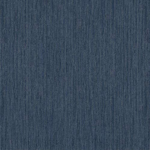 Indra Textured Wallpaper Heavy Weight Blown Vinyl Plain Glitter Blue and Silver