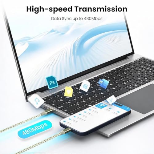 Image of KYEHD USB C Cable,3 Pack 10FT 60W Fast Charging USB C to USB C Cable, Durable Type C Charger Cable for iPhone 17 /16 /15 /iPad MacBook CarPlay and More
