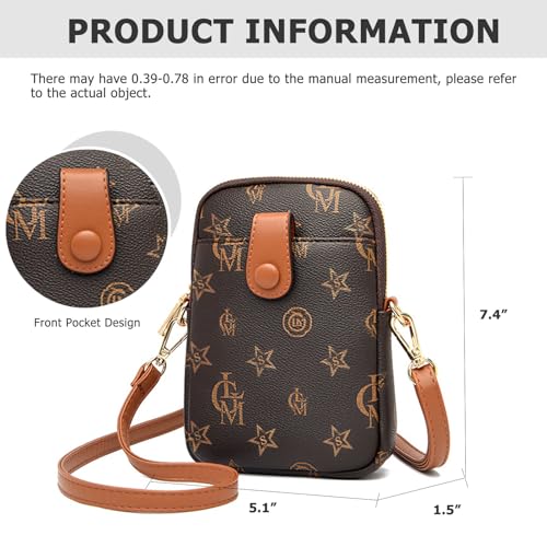 Image of myfriday Vintage Crossbody Phone Bag for Women, Small PU Leather Shoulder Purse and Handbag