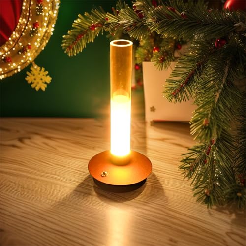 iFCOW Lampada da tavolo ricaricabile, design vaso Lampada da scrivania senza fili alimentata a batteria con interruttore touch e 3 colori, luminosità regolabile per camera da letto, soggiorno, bar