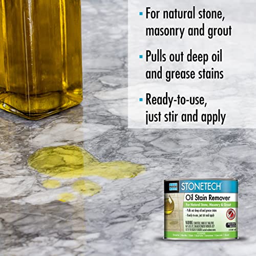 STONETECH Oil Stain Remover, Cleaner for Natural Stone, Grout, & Masonry, 3OZ (88.7ML) Can