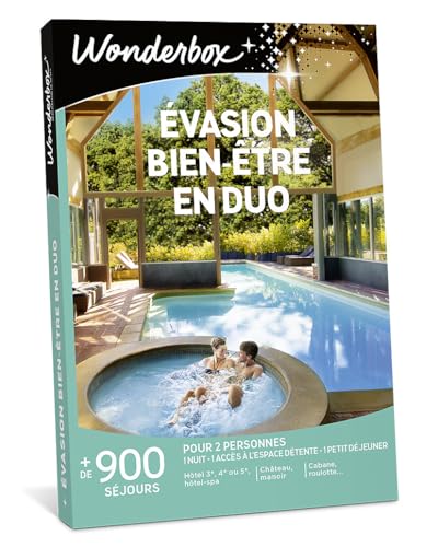 Wonderbox - Évasion Bien-être en Duo - Coffret Cadeau - Idée Cadeau Séjours
