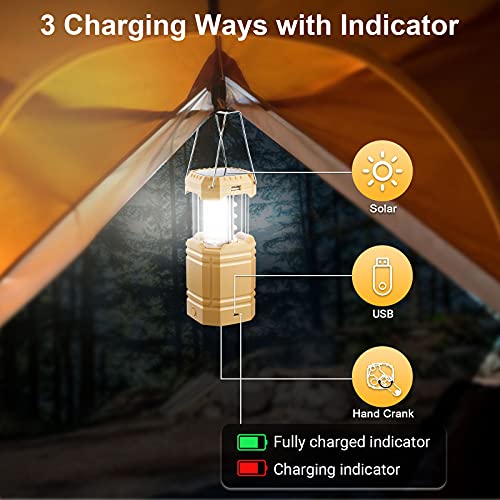 Solar Camping Lantern, Portable Ultra Bright LED Flashlight, 30-35 Hours Long Playtime, USB Charger and Power Bank, Easy to Use, Electronic Lantern for Hiking, Reading, Emergency - Image 3