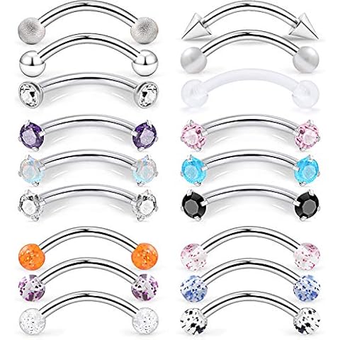 Lcolyoli Eyebrow Piercing Rings Cover