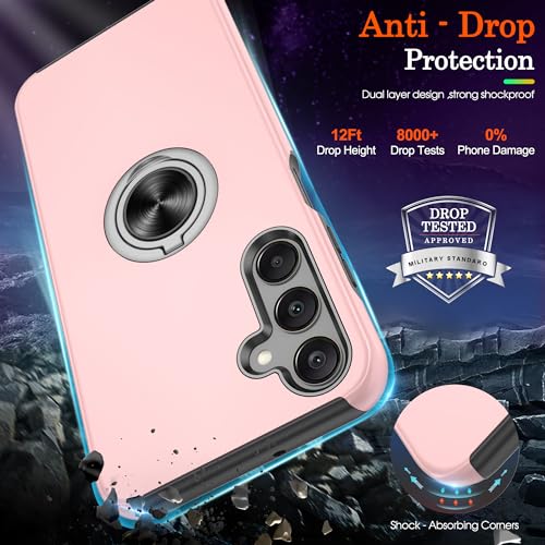Gritup for Samsung Galaxy A25 5G Case with 360° Rotating Kickstand,Pink - image 4