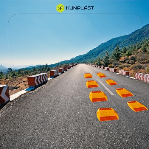 Image of 3M Yellow Road Studs /Reflectors (10cm x 9cm) for Enhanced Road Safety - Ideal for Speed Bumps, Sidewalks, Pedestrian Crossings, Freeways & Driveways (Pack of 5)