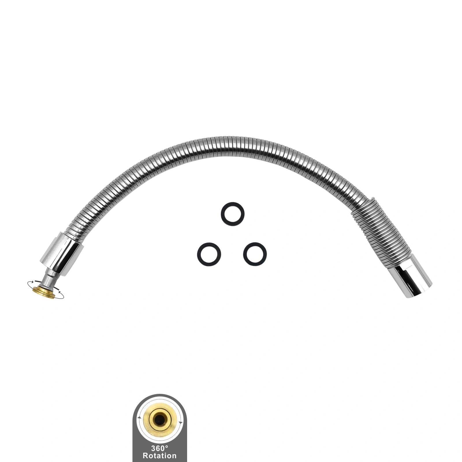 Achelous Manguera de acero inoxidable de 18 pulgadas para grifos de fregadero de cocina comercial, manguera flexible de repuesto