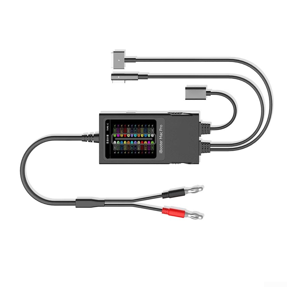 Stromanalysator mit T-L-förmigen und Typ-C-Anschlüssen für MacBook-Reparatur, Echtzeit-Spannungs- und Stromerkennungswerkzeug für Batteriewechsel und Motherboard-Tests
