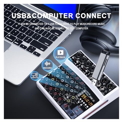 Interface USB et carte son 6 canaux avec 16 DSP Echo pour mixage nomade blanc - 3