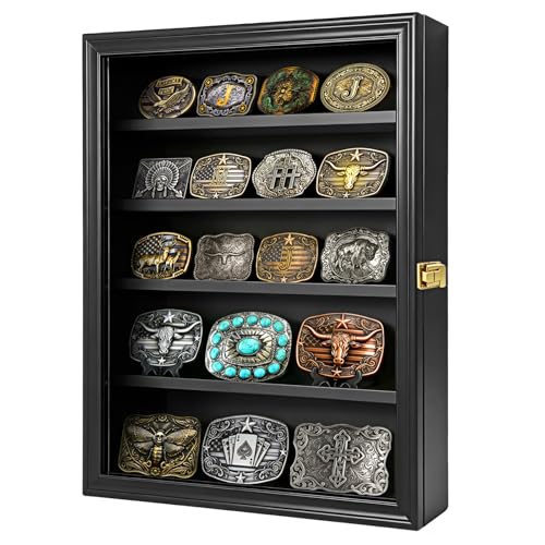 Belt Buckle Display Case Shadow Box 20x17 Cowboy Trophy Buckles Showcase