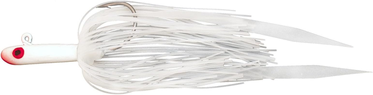 Glass Minnow Fluke Teaser Jig w/Silicone Skirt 3/8oz White