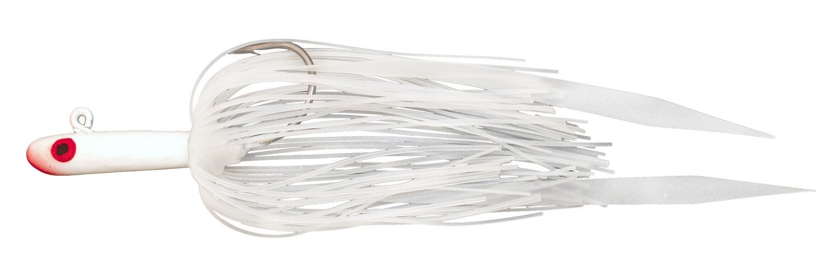 Tsunami Glass Minnow Teaser Fluke Jig w/Silicone Skirt 1/2oz White