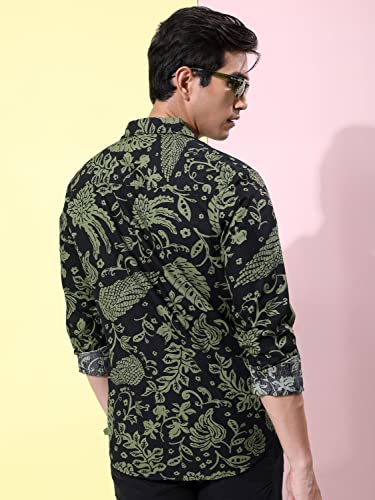 Image of Ketch Men Cotton Slim Fit Printed Full Sleeve Shirt