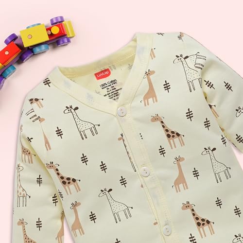 Image of LuvLap Baby Boys & Girls Full Sleeve100% Cotton Jhabla & Pyjama Sets Pack of 2