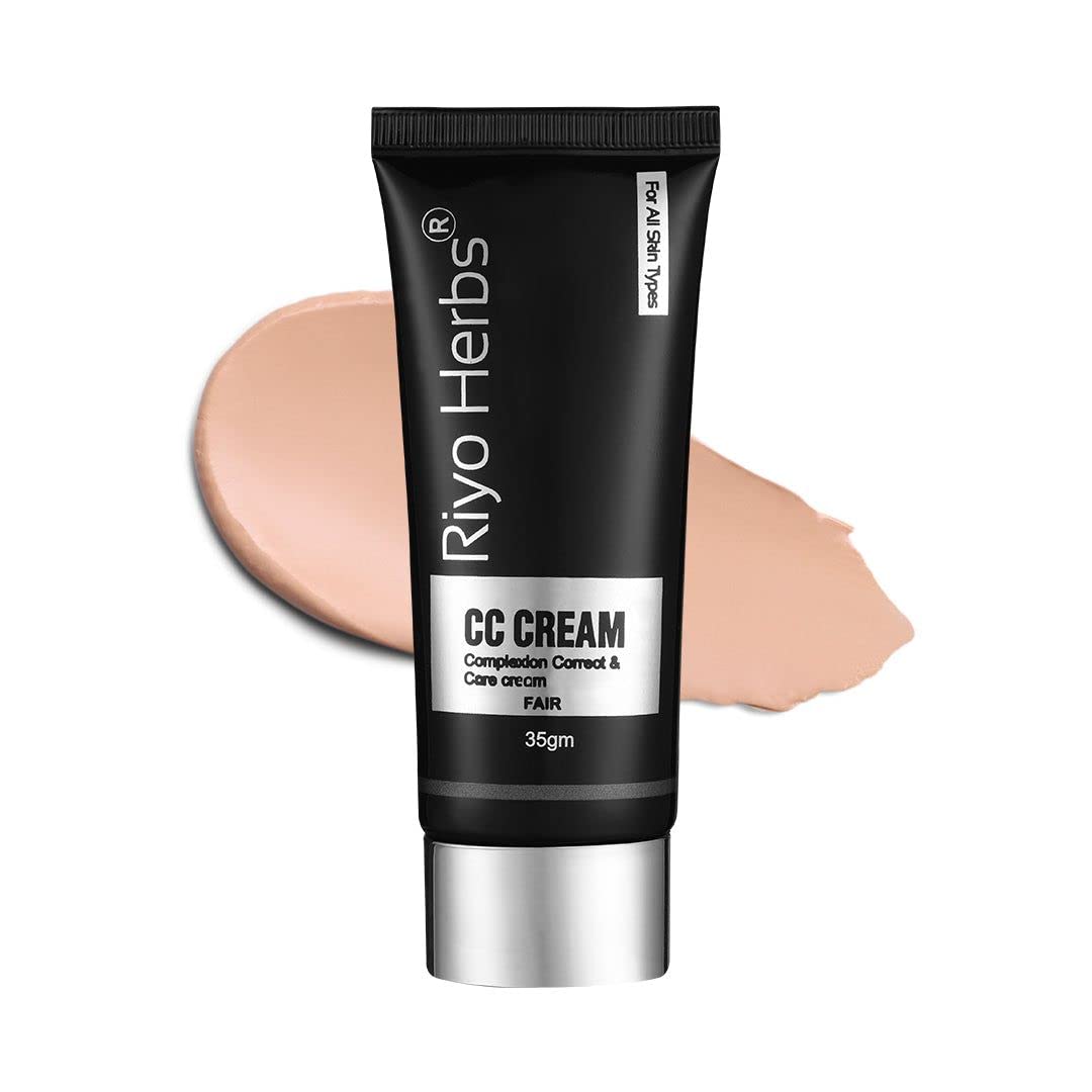 Riyo Herbs CC Cream- Fair Contains SPF With UVA/UVB Rays, Non-Sticky Formula, Conceals Imperfections for Even Tone Skin, All Skin Types, 35g