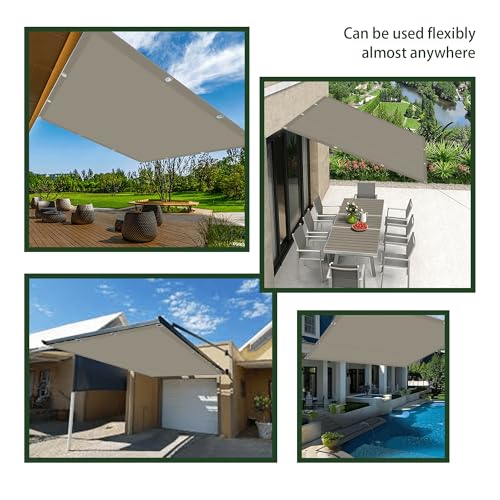 Toldo vela de sombra impermeable 1.4x1.5m gris pardo para jardín 3
