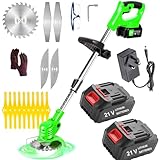 Cordless Strimmer Garden Strimmer Battery Strimmers Cordless Equipped With 2 Rechargeable Batteries 3-In-1 Strimmer Cordless Grass Trimmer Grass Cutter Low Noise Electric Garden Strimmer